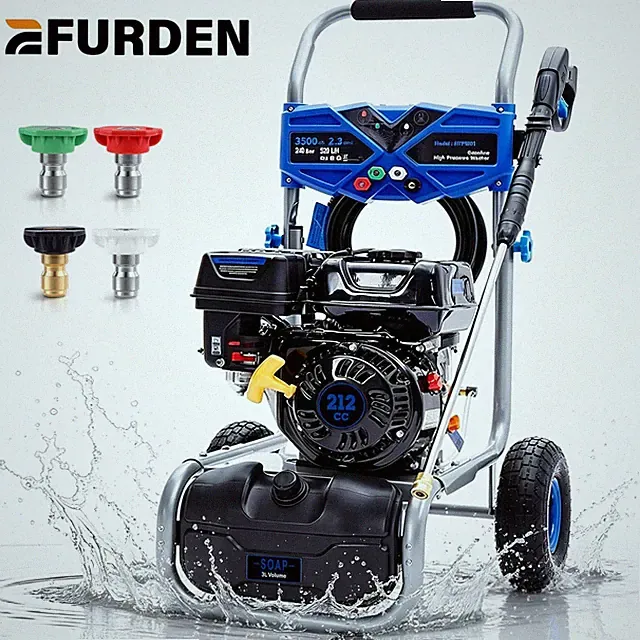 Efurden 3500PSI Pressure Washer Gas Power Washer 2.3GPM 212CC 25ft Hose&4 Nozzle