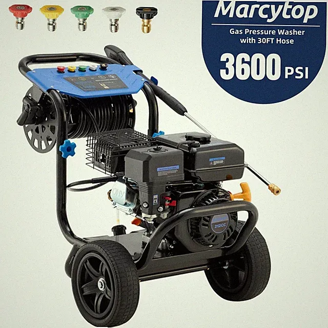 EFURDEN 3600PSI 2.3GPM Cold Water Gas Pressure Washer Gas Powered Washer w/Reel
