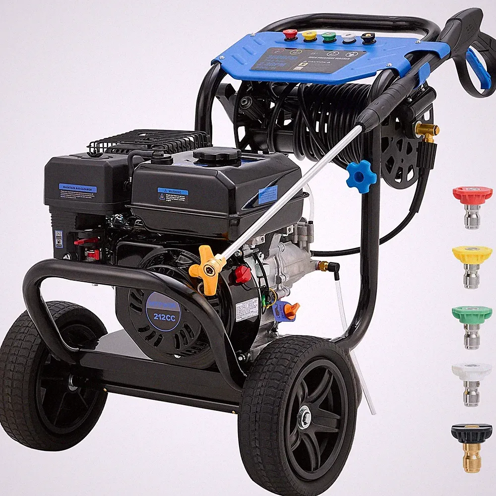 Efurden 3600PSI 2.3GPM Gas Power Washer Cold Water Gas Pressure Washer+Hose Reel