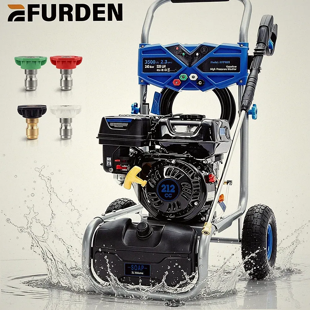 Efurden Cold Water Pressure Washer Gas Powered 3500PSI 2.3GPM 212cc Soap Tank