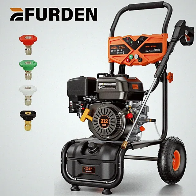 Efurden Cold Water Pressure Washer Gas Powered Washer 3500 PSI 2.3 GPM 212cc