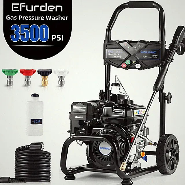 Efurden Cold Water Pressure Washer Gasoline 3500 PSI 2.3GPM 7HP-209cc 4-Stroke