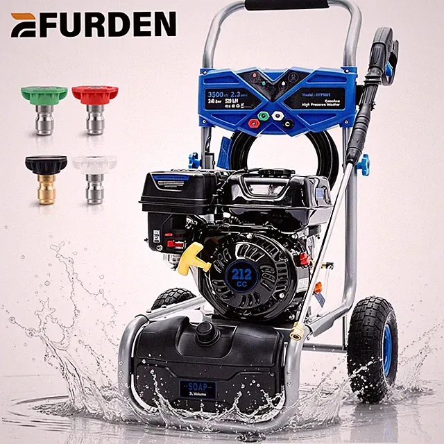 Efurden Cold Water Washer 3500 PSI Gas Pressure Washer 2.3 GPM 212cc Blue