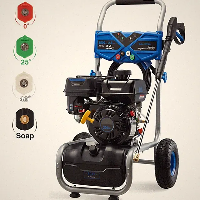 Efurden Gas High Pressure Washer Cold Water 3500PSI 2.3GPM Soap Tank&25FT Hose