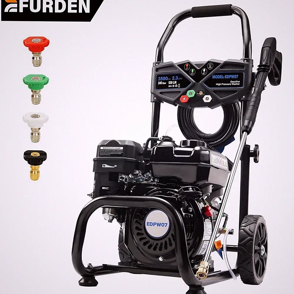 Efurden Gas Power Washer 3500PSI 2.3GPM Pressure Washer with Soap Tank&4 Nozzle