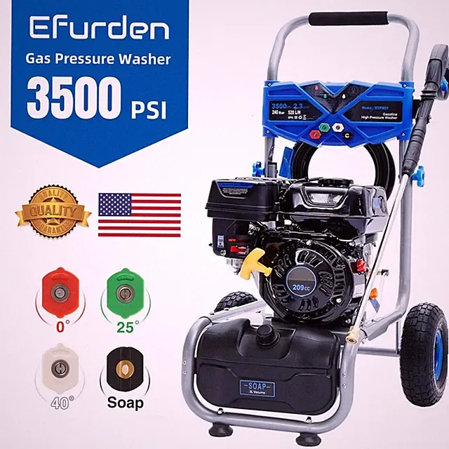Efurden Gas Powered High Pressure Washer Cold Water 3500 PSI 2.3 GPM 209cc