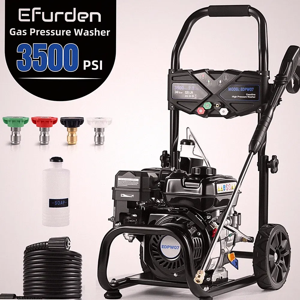 Efurden Gas Powered Pressure Washer 3500 PSI 2.3 GPM 7HP-209cc 4-Stroke New