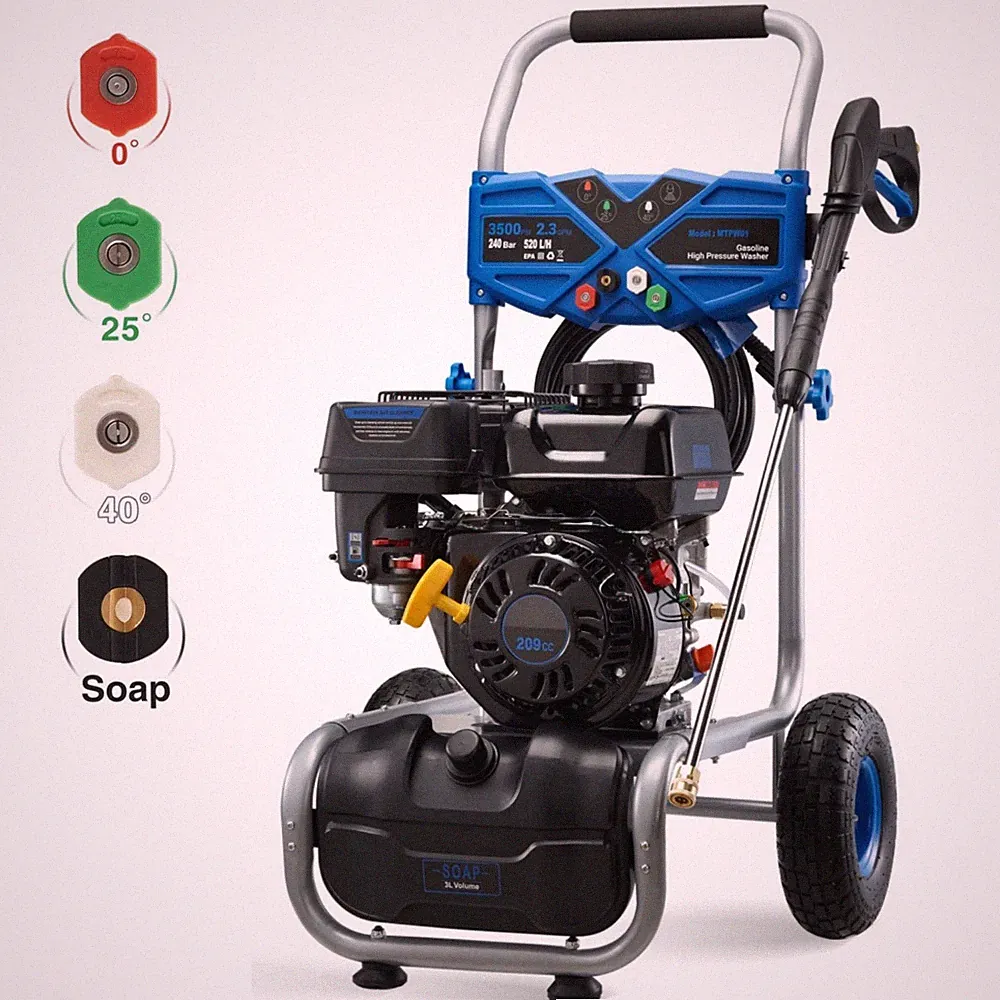 Efurden Gas Powered Washer 3500 PSI 2.3 GPM Gas Pressure Washer 209cc 4 Nozzles
