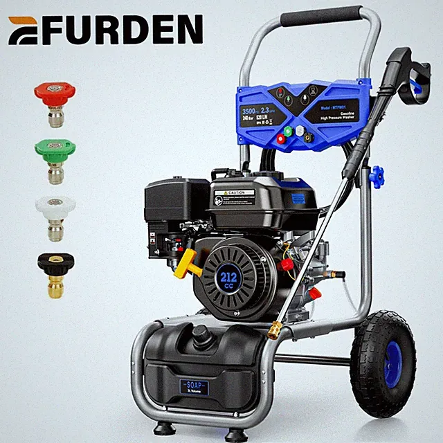 Efurden Gas Powered Washer 3500 PSI Gas Pressure Washer 2.3 GPM 212cc 4 Nozzles