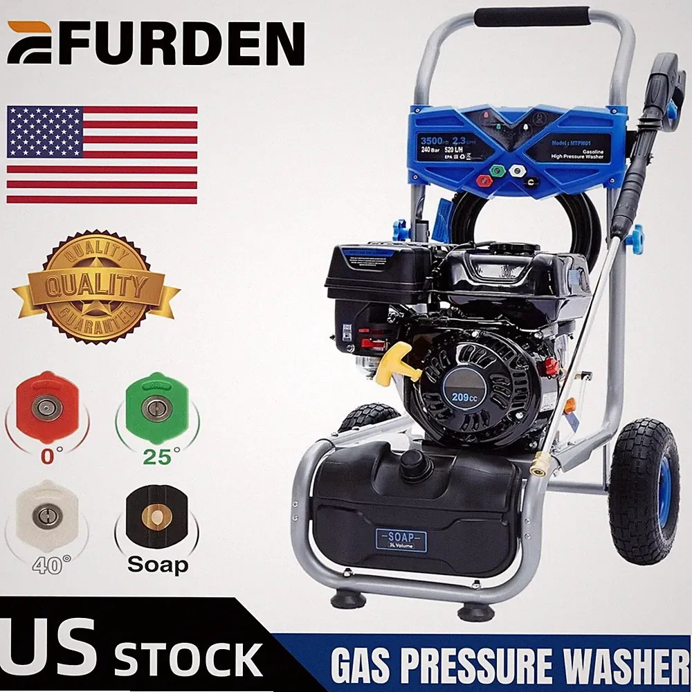 Efurden Gas Powered Washer Cold Water Pressure Washer 3500 PSI 2.3 GPM 209cc