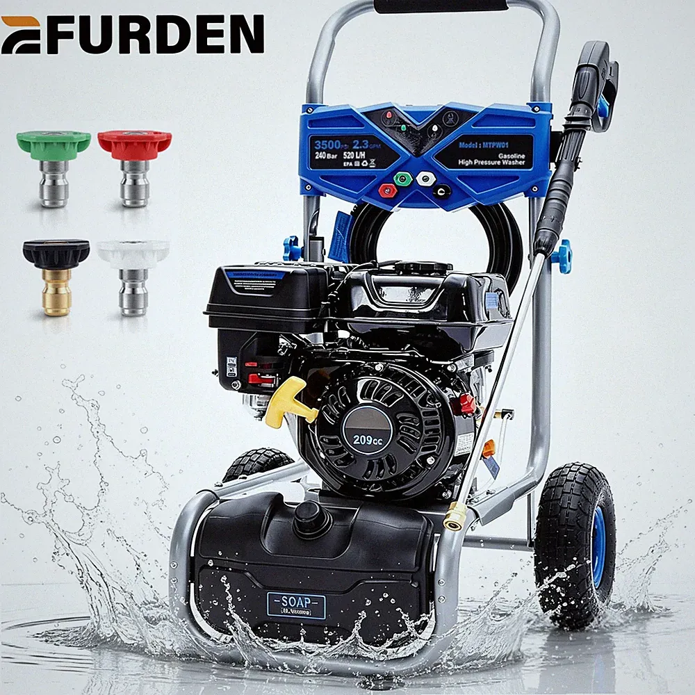 Efurden Gas Pressure Washer 2.3 GPM Gas Powered Washer 3500 PSI 209cc 4 Nozzles
