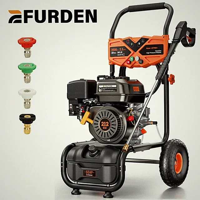 Efurden Gas Pressure Washer 3500PSI 2.3GPM 212cc Engine w/ Soap Tank& 25ft Hose