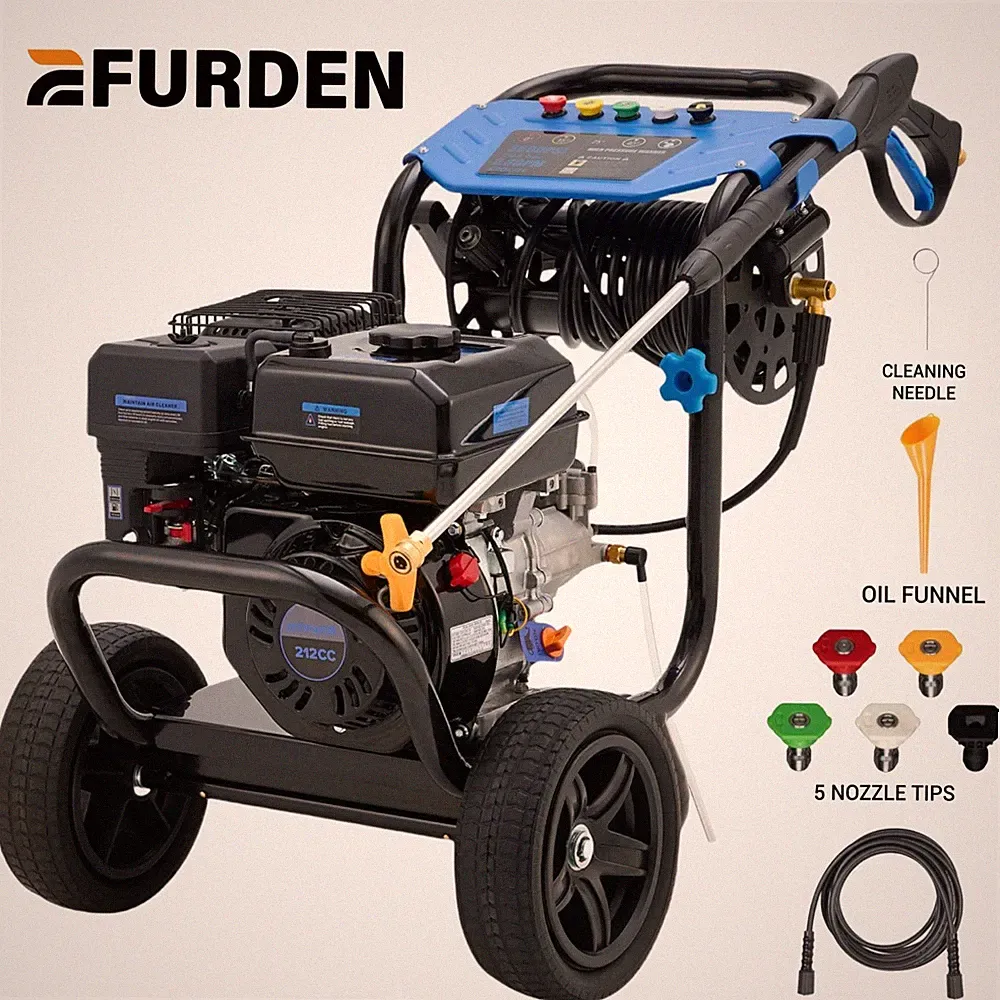 Efurden Gas Pressure Washer 3600PSI 2.3GPM Gas Powered Washer 212cc 7HP 5Nozzles