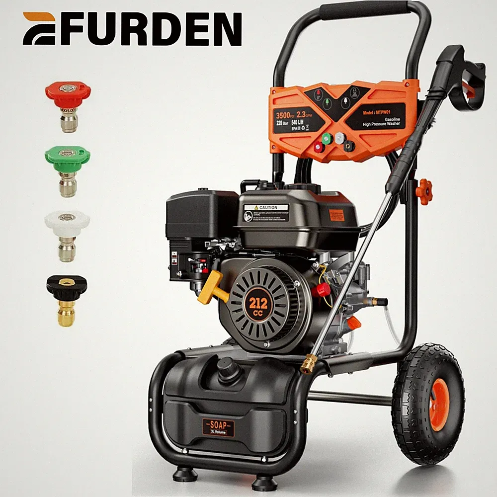Efurden Gas Pressure Washer, Cold Water, 3500 PSI, 2.3 GPM 212cc for Car/Garden