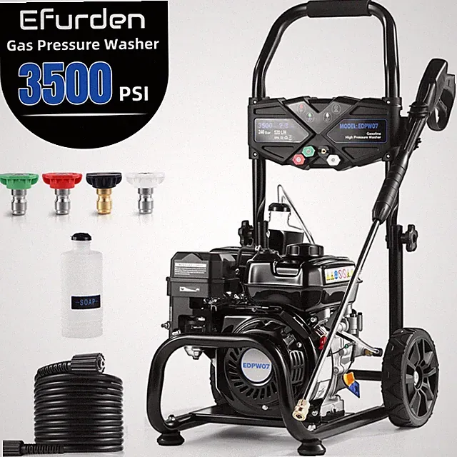 Efurden Gas Pressure Washer Cold Water 3500 PSI 2.3 GPM 7HP-209cc Engine for Car