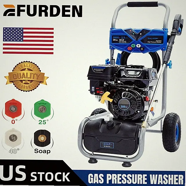 Efurden Gas Pressure Washer Gas Powered Washer 3500 PSI 2.3 GPM 209cc Soap Tank