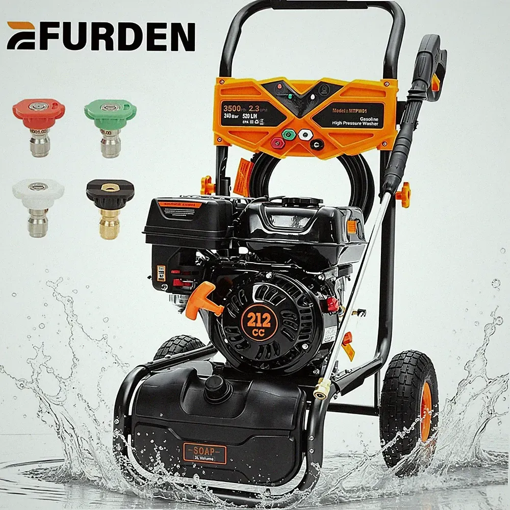 Efurden Gas Pressure Washer Gas Powered Washer 3500 PSI 2.3 GPM 212cc 4 Nozzles