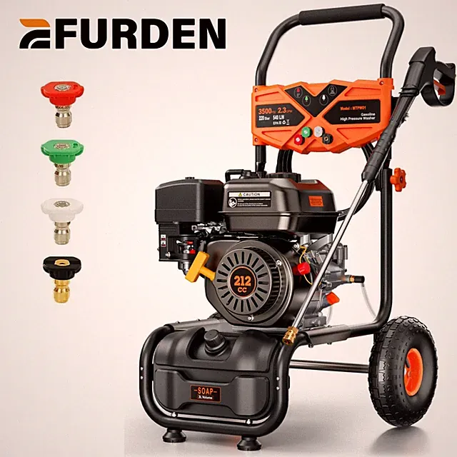 Efurden High Pressure Washer Gasoline 3500PSI 2.3GPM 212cc Engine for Car/Floor