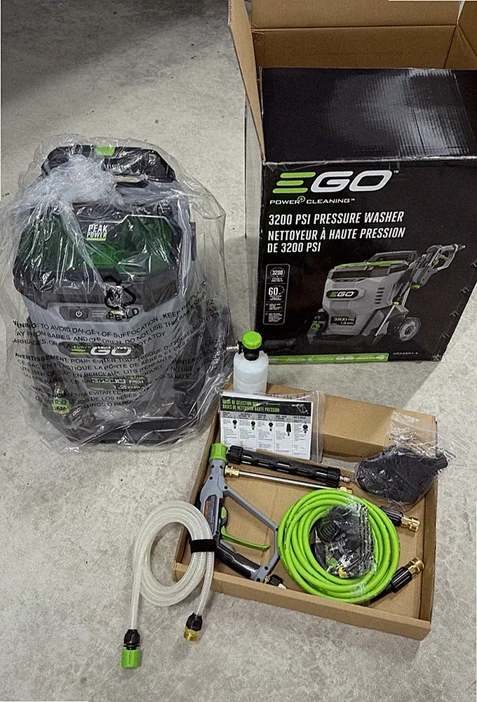 EGO 3200 PSI / 1.2 GPM Pressure Washer w/ 5 Spray Tips & Accessories TOOL ONLY