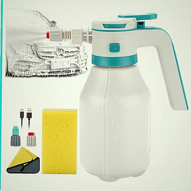 Electric Foam Sprayer Car Wash, 0.5Gallon 2L Rechargeable Battery Power Displ...