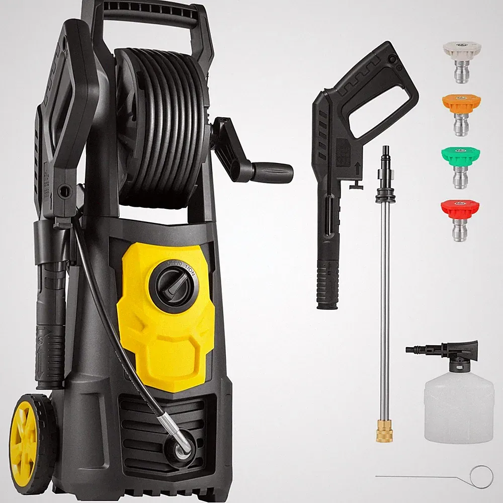 Electric High Pressure Washer 2000PSI 1.65GPM with Hose Reel for Cleaning