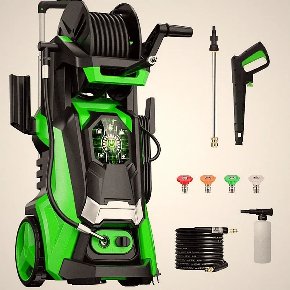 Electric High Pressure Washer 3800PSI 2.8GPM with Hose Reel and Touch Screen NEW