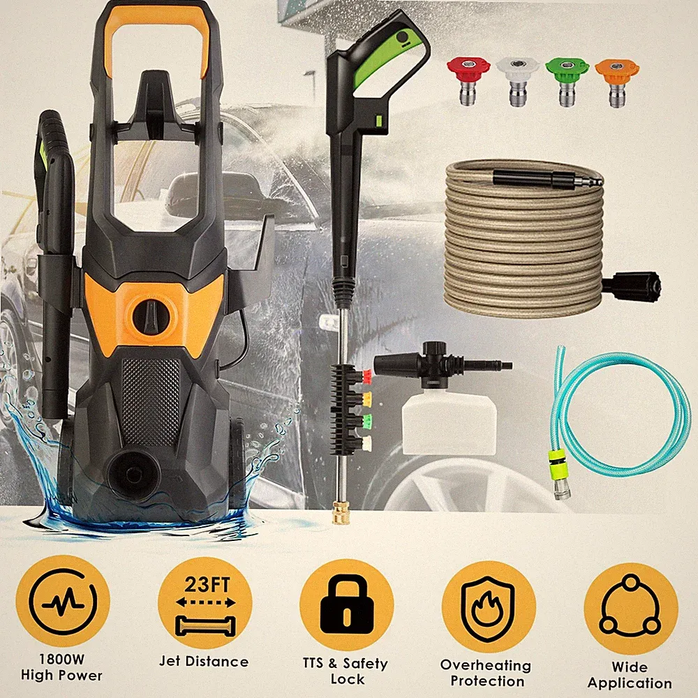Electric High Pressure Washer 4200PSI Portable for Home RV Fence Deck Cleaning