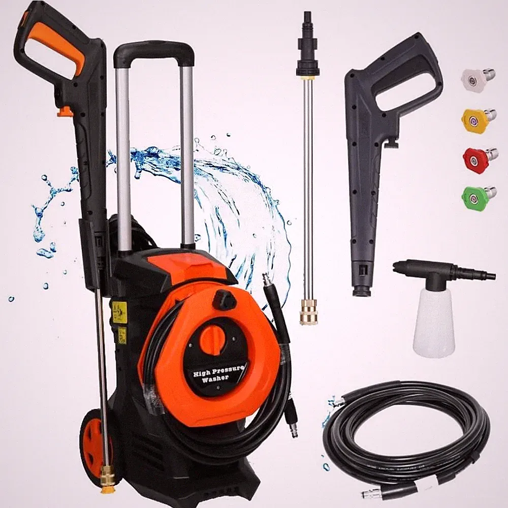 Electric High Pressure Washer 4500PSI Power Washer with Telescopic Handle Orange