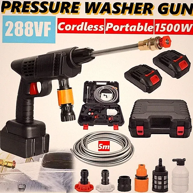 Electric High Pressure Water Spray Car Gun Portable Cordless Washer Cleaner Yard
