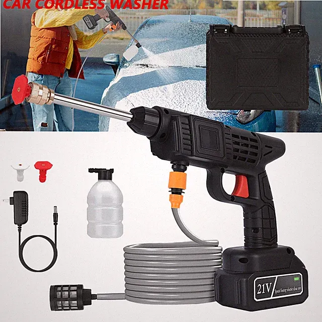 Electric High Pressure Water Spray Gun Portable Car Washer Cordless Cleaner Tool