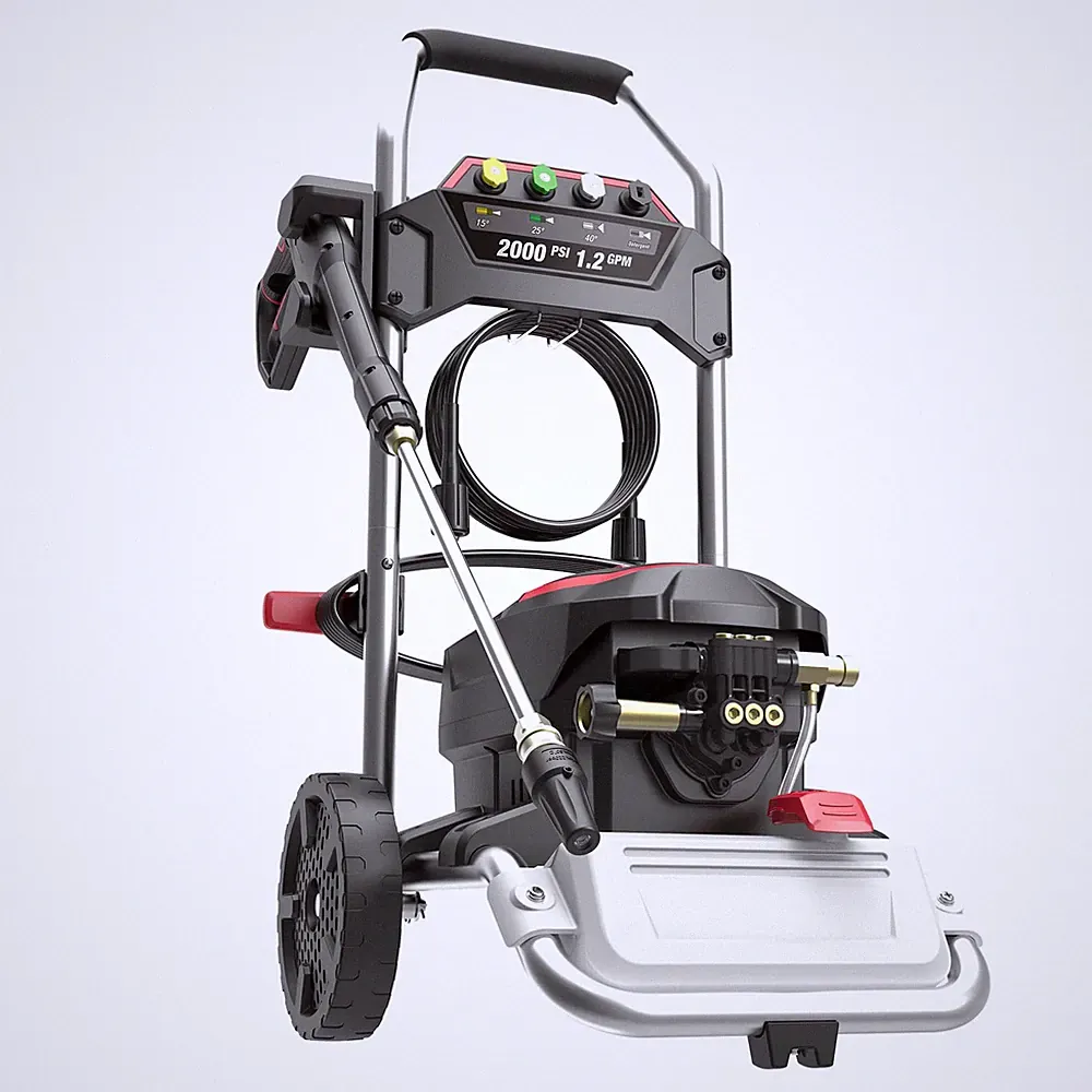 Electric Powered Cold Water Pressure Washer 2000 PSI 1.2 GPM 120V 1800W Motor