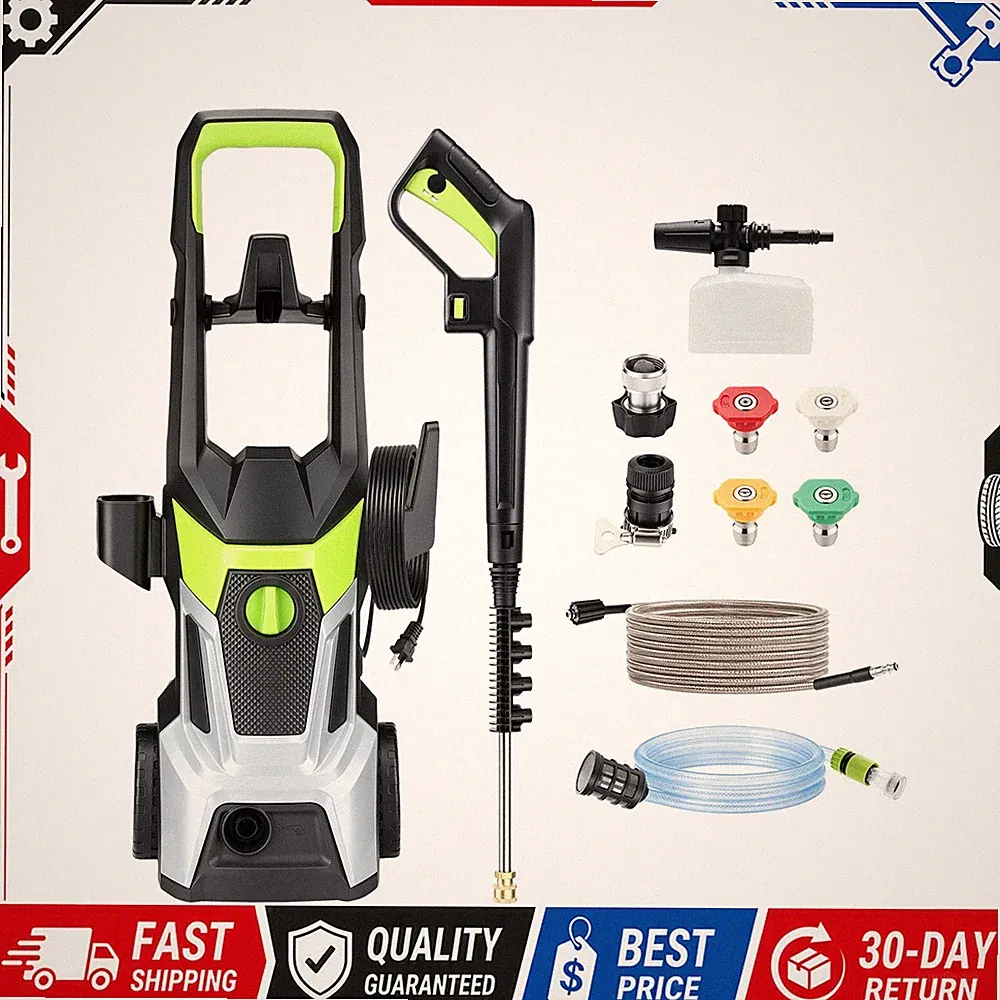 Electric Pressure Washer 1400W 120Bar Max Heavy Duty Electric Pressure Washer
