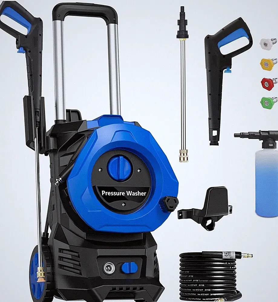 Electric Pressure Washer 1420 PSI Max, 1.56 GPM with 25 FT Hose, 16.4 FT Power C