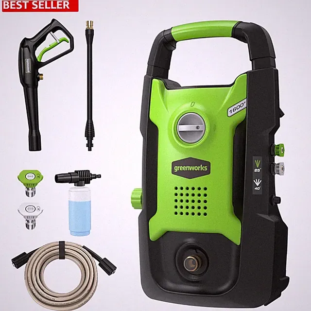 Electric Pressure Washer 1600 PSI 1.2 GPM Push Button Start GFCI Plug Light Duty