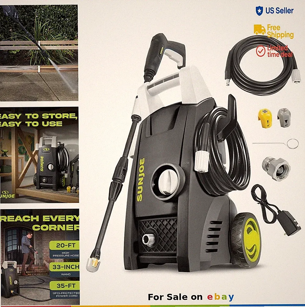 Electric Pressure Washer 1600 PSI with Adjustable Spray Wand