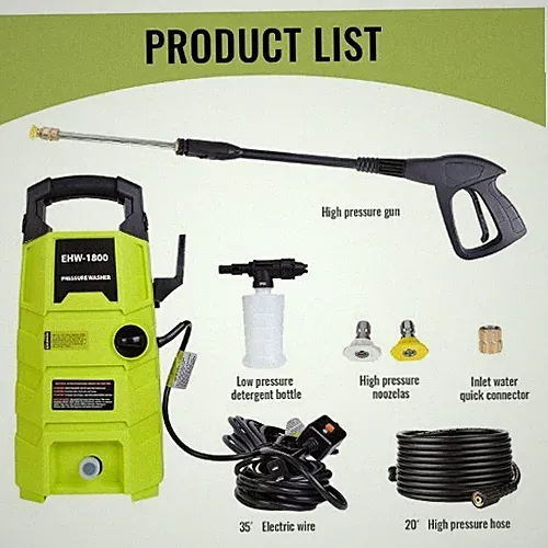 Electric Pressure Washer 1800PSI 1.6GPM Power Washer w/20FT Hose 35FT Power Cord