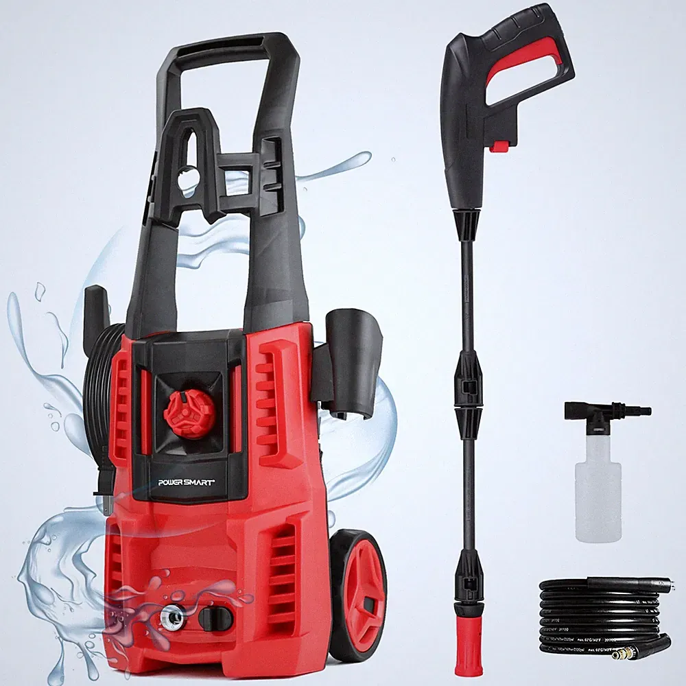 Electric Pressure Washer, 1850 PSI Max,1.0 GPM, 5" Wheels, 18M Cord/Hose Leng...
