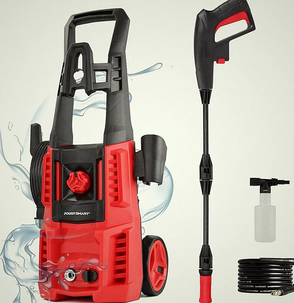 Electric Pressure Washer, 1850 PSI Max,1.0 GPM, 5" Wheels, 18M Cord/Hose Length