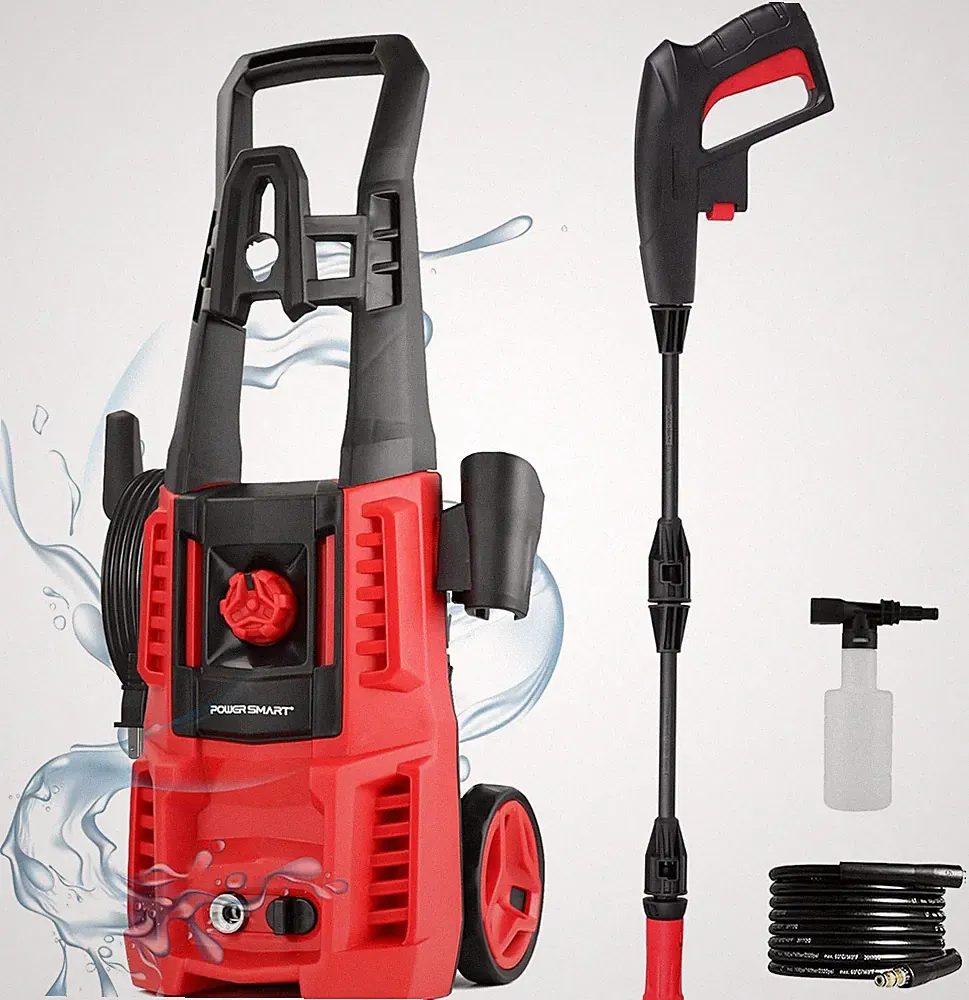 Electric Pressure Washer, 1850 PSI Max,1.0 GPM, 5" Wheels, 18M Cord/Hose Length