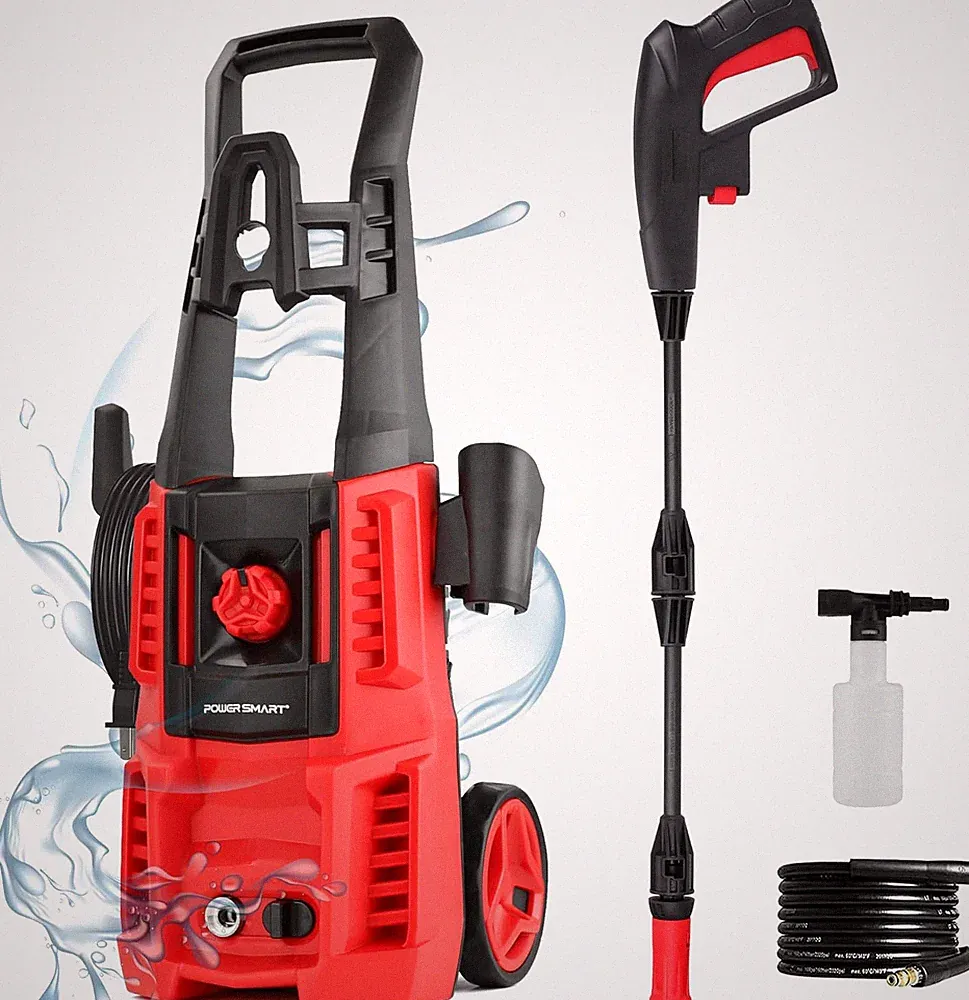 Electric Pressure Washer, 1850 PSI Max,1.0 GPM, 5" Wheels, 18M Cord/Hose Length