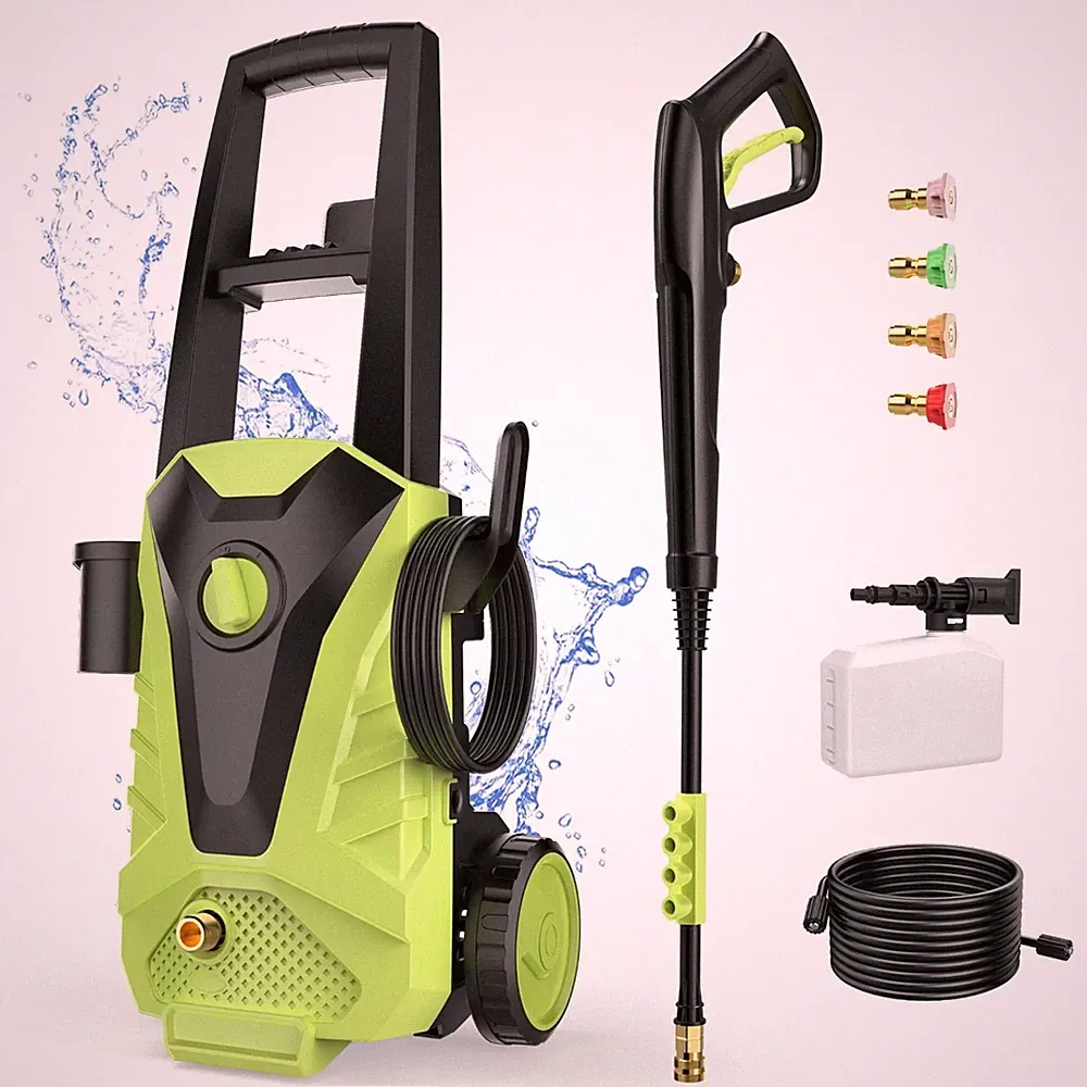 Electric Pressure Washer 2.0 GPM Power Washer Foam Cannon 5 Nozzles Deck Patio