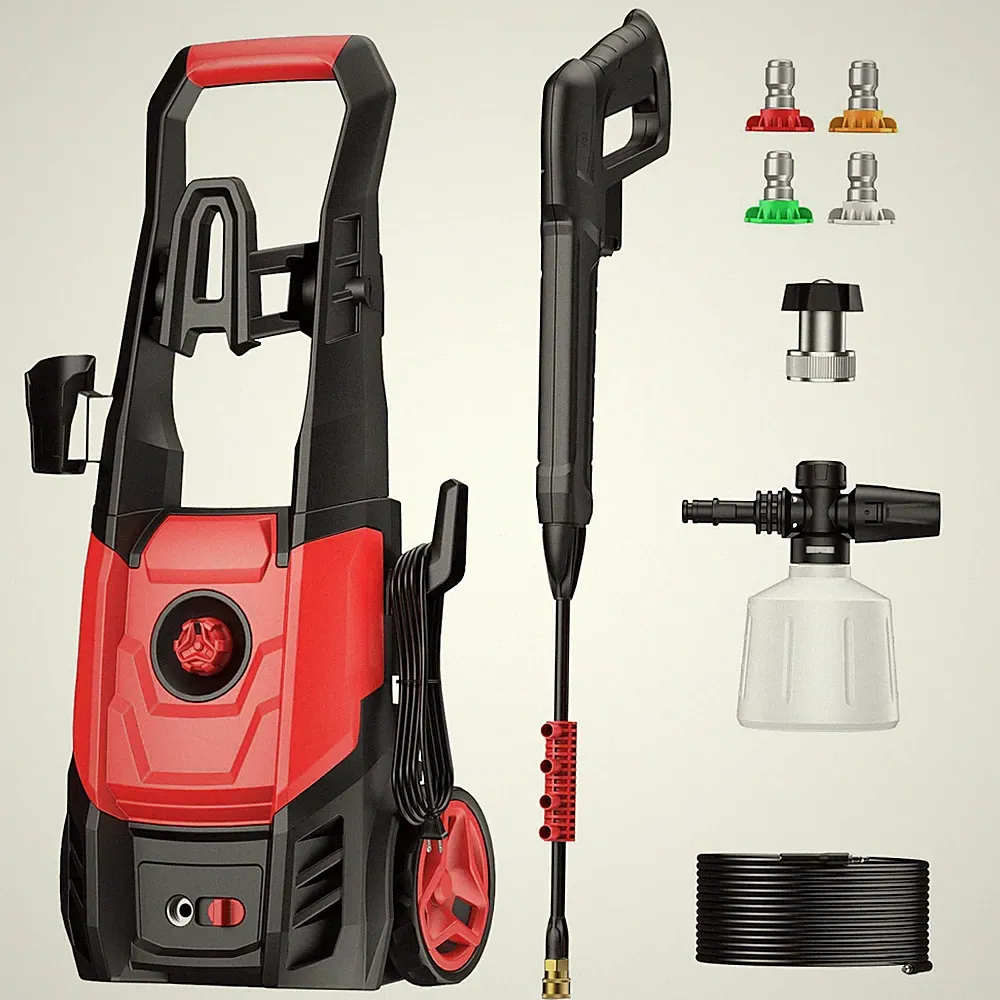 Electric Pressure Washer 2.5 GPM Foam Cannon 4 Nozzles Red AZ6041VC-04 Power