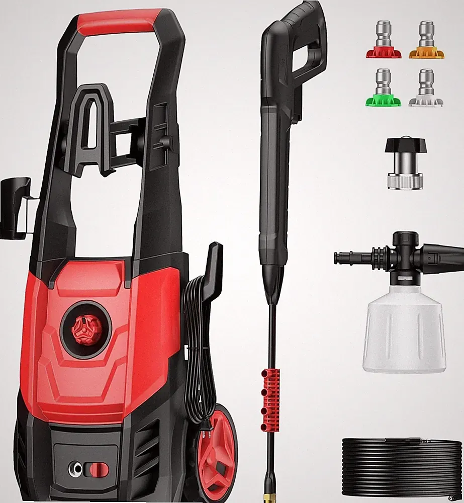 Electric Pressure Washer 2.5 GPM Foam Cannon with Quick Connect Nozzles for