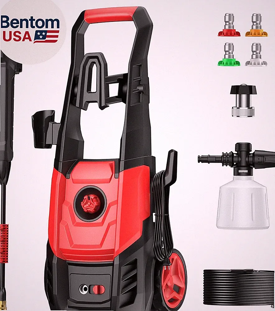 Electric Pressure Washer, 2.5 GPM Power Washer with 4 Quick Connect Nozzles & Fo