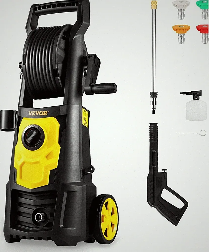 Electric Pressure Washer, 2000 PSI 1.76 GPM Portable Cleaner with 30ft Hose Reel
