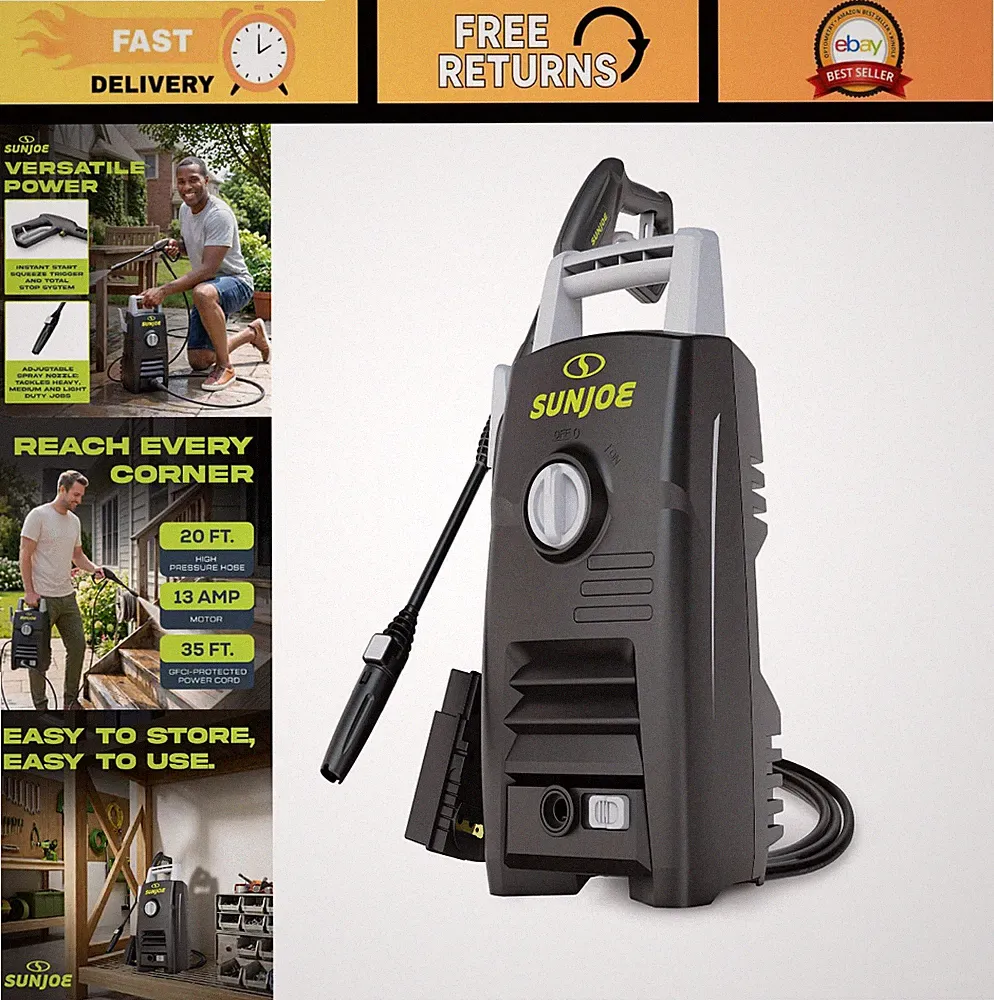 Electric Pressure Washer 2000 PSI - Powerful Motor, GFCI Cord, Adjustable Wand