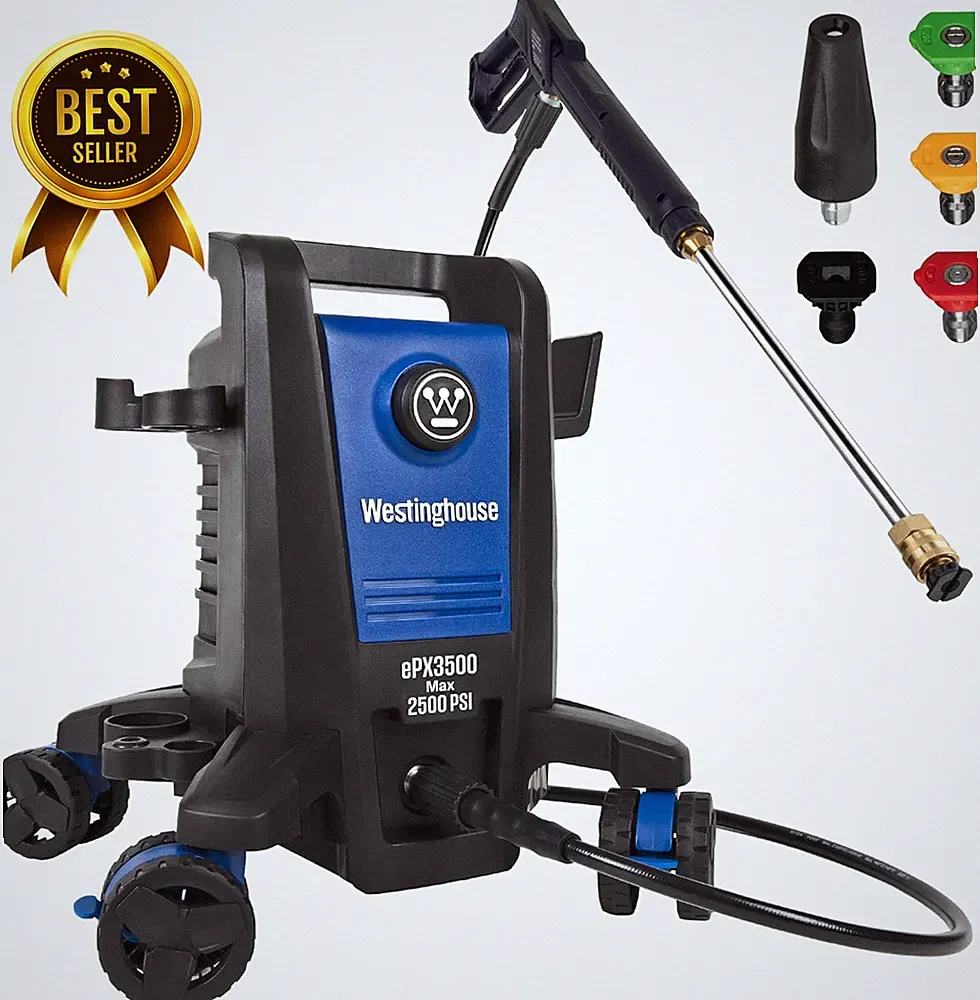 Electric Pressure Washer 2500 PSI 1.76 GPM 5 Nozzle Soap Tank Steel Wand Set