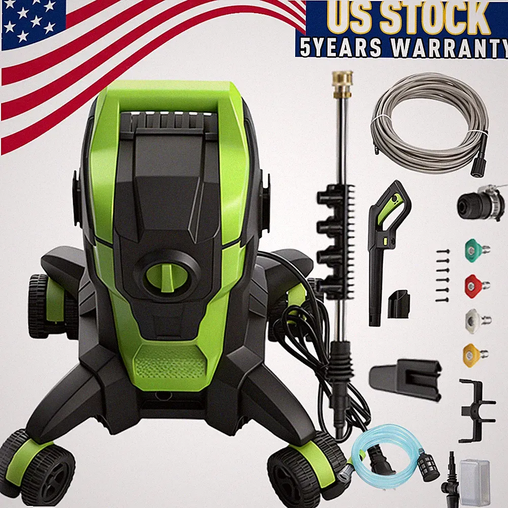 Electric Pressure Washer 2500PSI Max 3.0GPM Portable w/ 4 Nozzles 52FT Hose