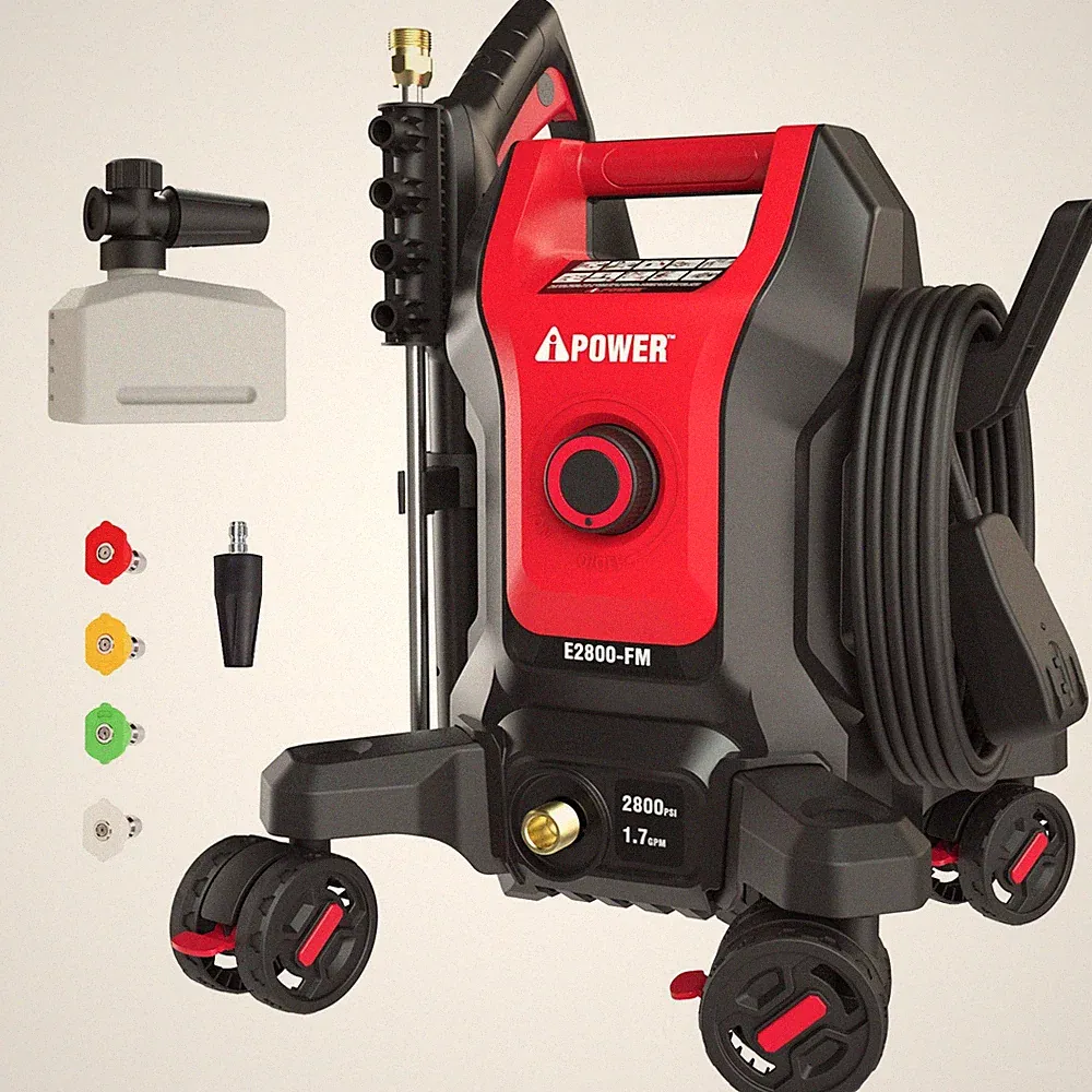 Electric Pressure Washer 2800 Max PSI 1.7 Max GPM Follow Me with Turbo Nozzle
