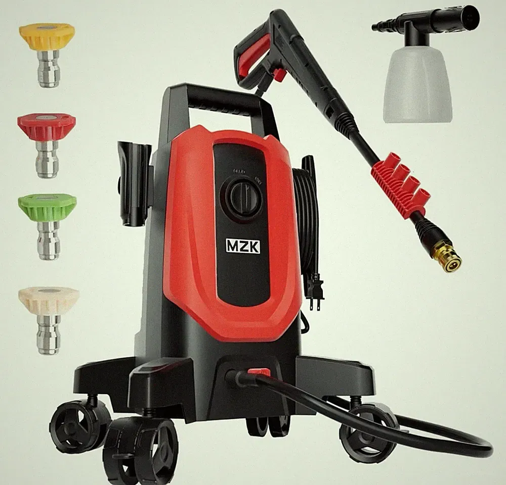 Electric Pressure Washer 3.0GPM with 360° Wheels 4 Nozzles Foam Cannon